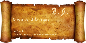 Novota János névjegykártya
