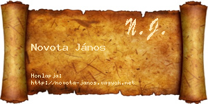 Novota János névjegykártya